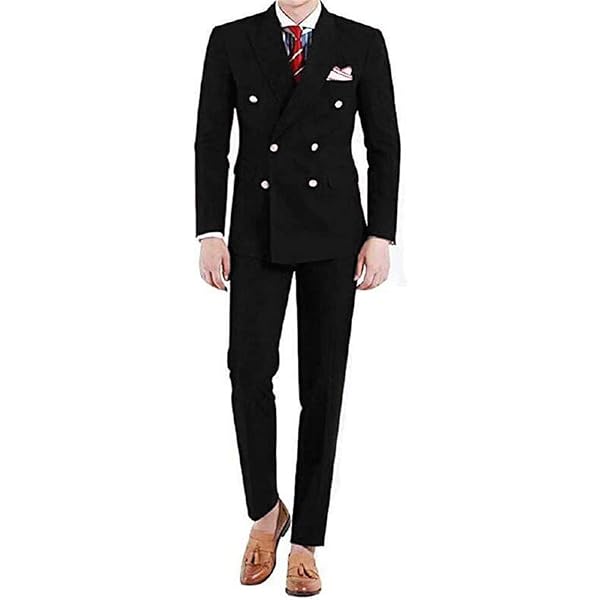 UMISS Men's Premium Double Breasted 2-Piece Suit Jacket
